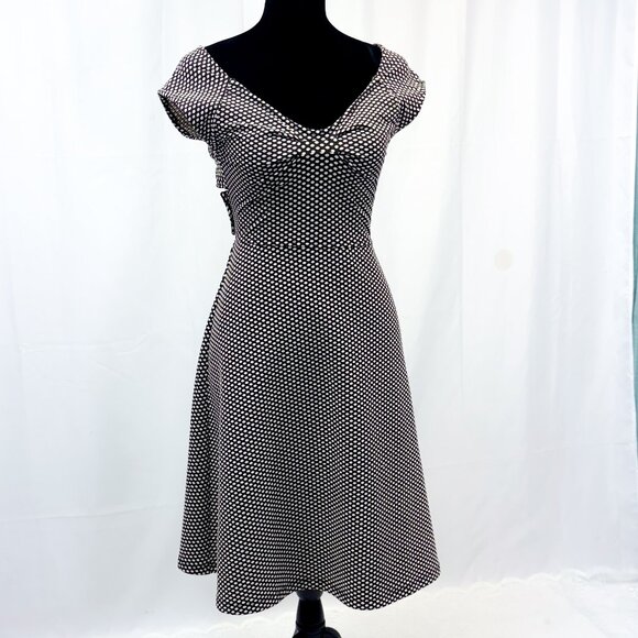 Alythea Brand 70s Hobnobber Style Dress Criss Cross Back Fit n Flare Type - Picture 1 of 15